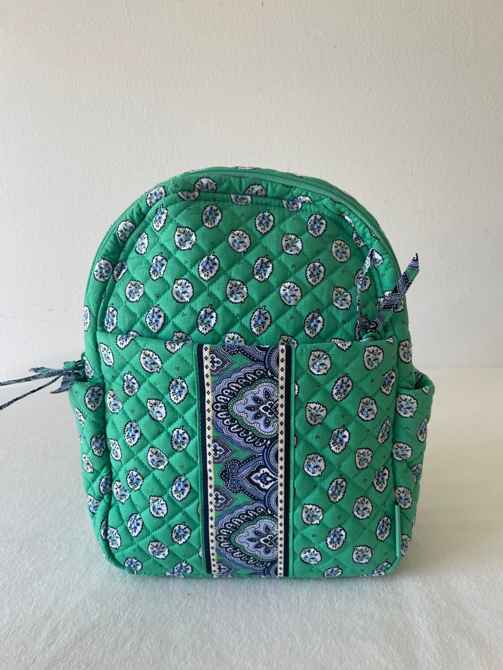 Vera Bradley Small Backpack in Garden Green Leaf